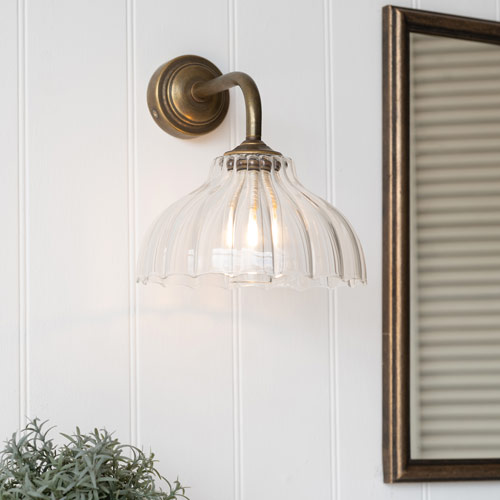 Octavia Fluted Bathroom Wall Light with Keats Arm