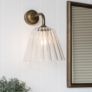 Ashley Fluted Bathroom Wall Light with Keats Arm
