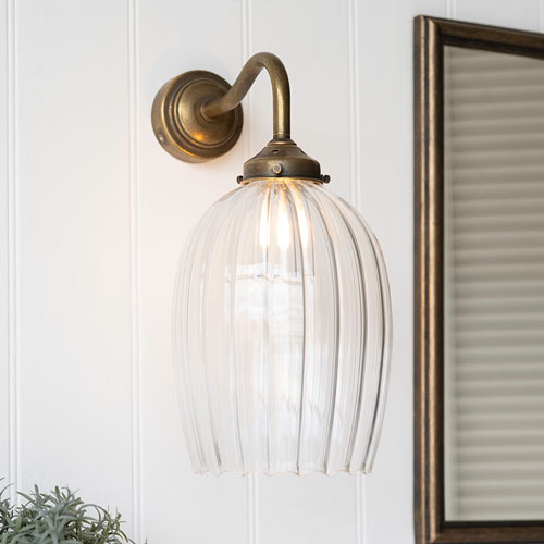 Clifton Fluted Bathroom Wall Light with Blake Arm