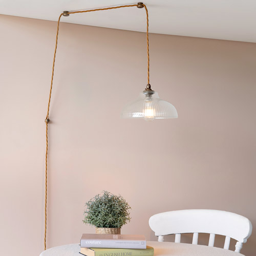 Langley Fine Fluted Plug-in Pendant with Inline Switch