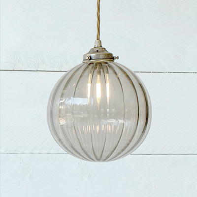 Fulbourn Charcoal  Glass Pendant 