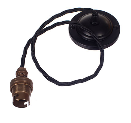 Matt Black Rose 50cm Braided Cable