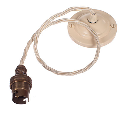 Plain Ivory Rose 50cm Braided Cable