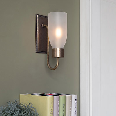 Single Morston Wall Light, Frosted Glass