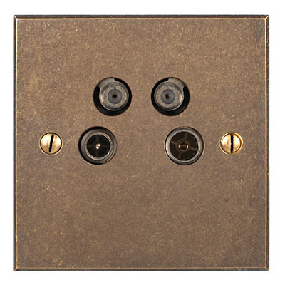 4 Way Satellite Socket Bevelled Plate