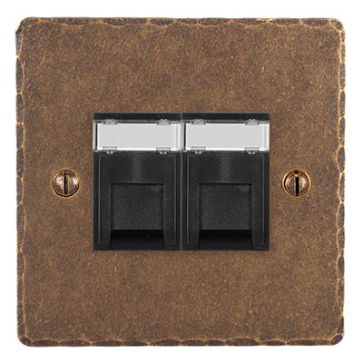 Combined BT Secondary/RJ45 Socket Hammered Plate
