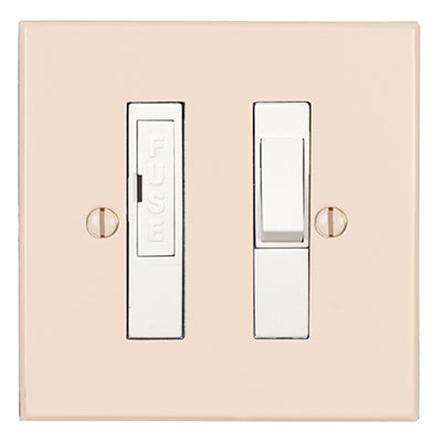 13amp White Fused Switch Bevelled