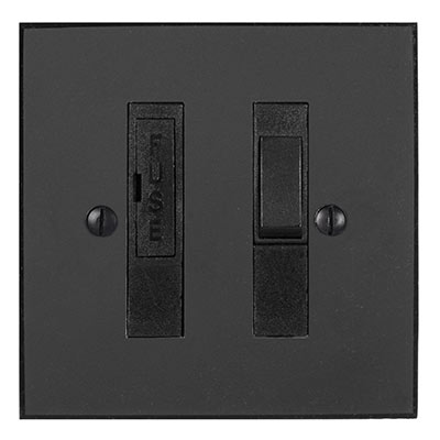 13amp Black Fused Switch Bevelled 