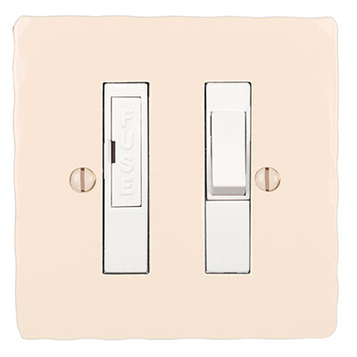 13amp White Fused Switch Hammered