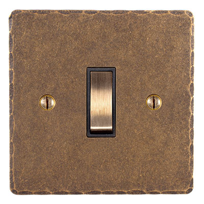 1 Gang Brass Grid Switch Antique Brass Hammered
