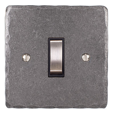 1 Gang Steel Grid Switch Polished Hammered Plate