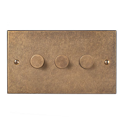 3 Gang Rotary Dimmer Bevelled Plate