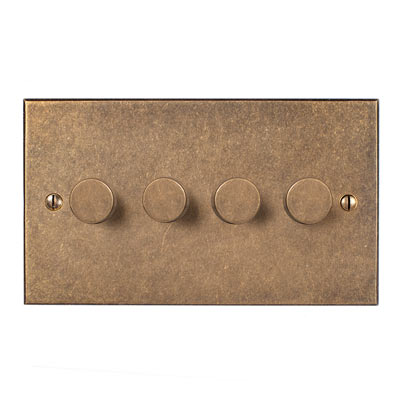 4 Gang Rotary Dimmer Bevelled Plate