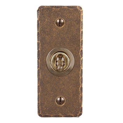 1 Gang Brass Dolly Architrave Switch Hammered Plate