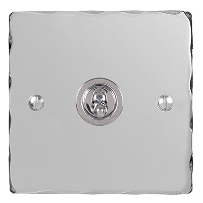 1 Gang Chrome Dolly Nickel Hammered Plate