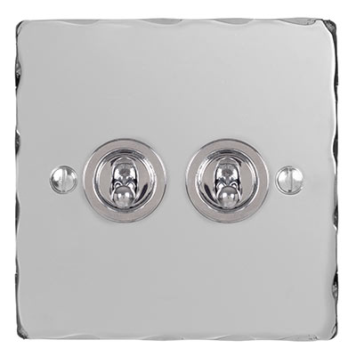 2 Gang Chrome Dolly Nickel Hammered Plate
