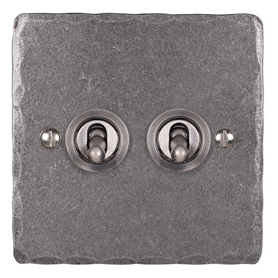 2 Gang Steel Dolly Switch Hammered Plate
