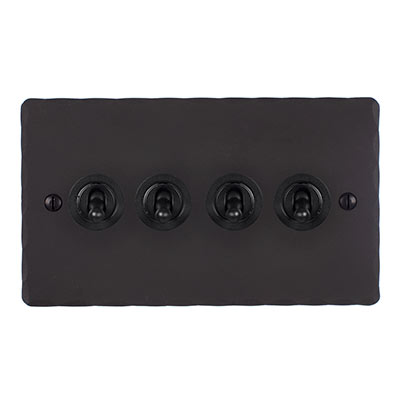 4 Gang Black Dolly Switch Hammered