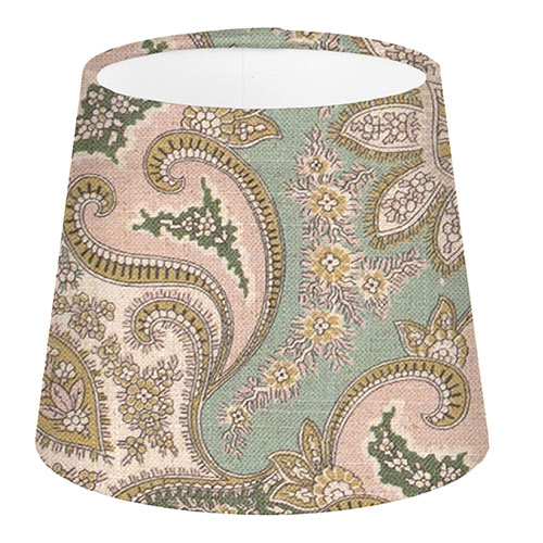 13cm French Drum Shade in Green and Gold Norwood