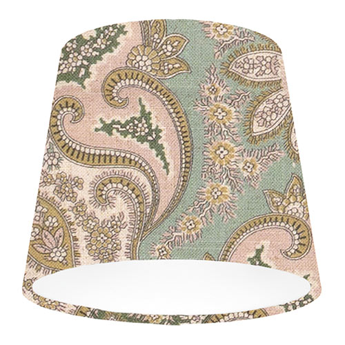 13cm Pendant French Drum Shade in Green and Gold Norwood