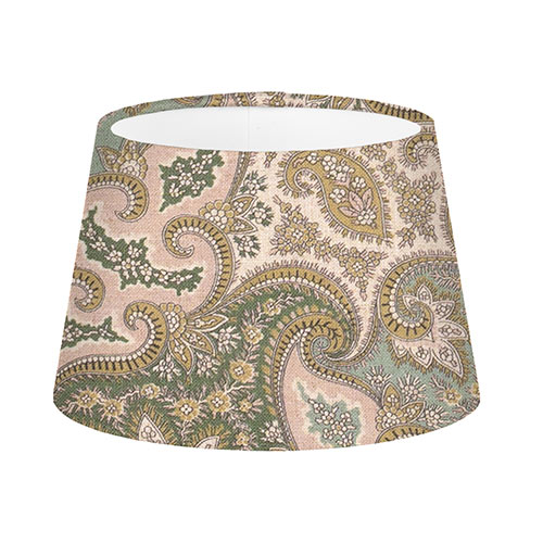 20cm Medium French Drum Shade in Green and Gold Norwood