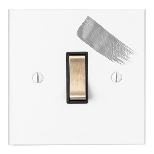 1 Gang Brass Grid Switch in Primed Paintable, Bevelled
