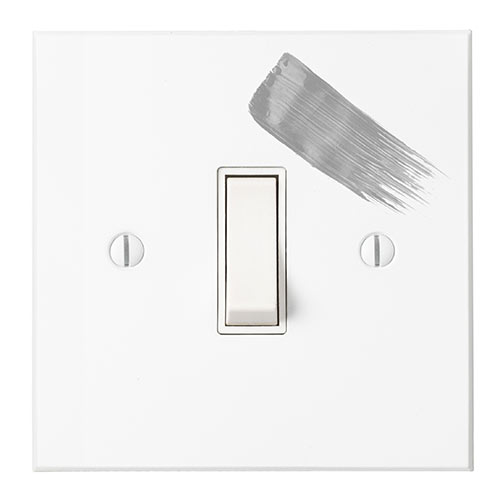1 Gang White Grid Switch in Primed Paintable, Bevelled