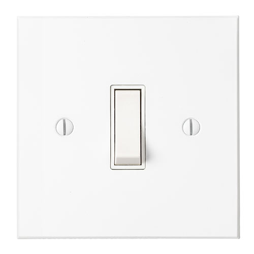 1 Gang White Grid Switch in Primed Paintable, Bevelled