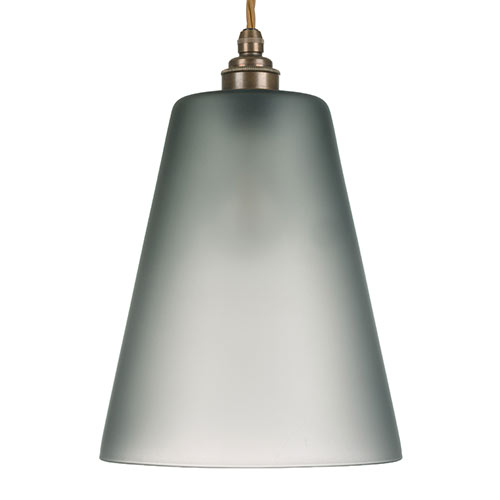 Evesham Smoked Pendant Light (ES) in Antiqued Brass