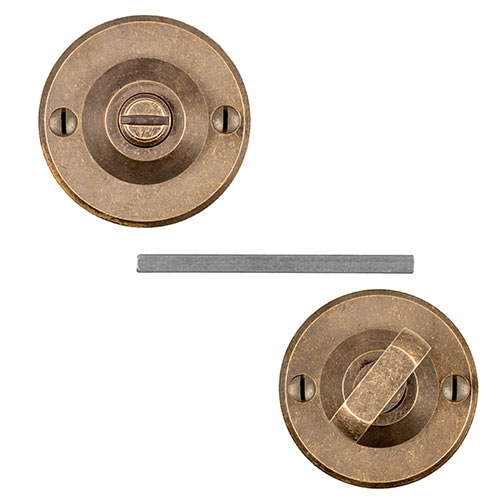 Ellwood Privacy Lock in Antiqued Brass