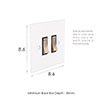 2 Gang Brass Grid Switch in Primed Paintable, Bevelled