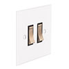 2 Gang Brass Grid Switch in Primed Paintable, Bevelled