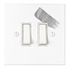 2 Gang White Grid Switch in Primed Paintable, Bevelled