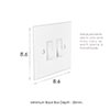 2 Gang White Grid Switch in Primed Paintable, Bevelled