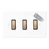 3 Gang Brass Grid Switch in Primed Paintable, Bevelled