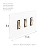 3 Gang Brass Grid Switch in Primed Paintable, Bevelled
