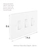 3 Gang White Grid Switch in Primed Paintable, Bevelled