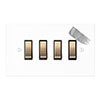 4 Gang Brass Grid Switch in Primed Paintable, Bevelled