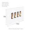 4 Gang Brass Grid Switch in Primed Paintable, Bevelled