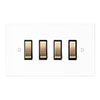 4 Gang Brass Grid Switch in Primed Paintable, Bevelled