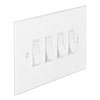 4 Gang White Grid Switch in Primed Paintable, Bevelled