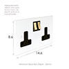 13amp 2 Gang Socket in Primed Paintable, Bevelled, Brass Switches