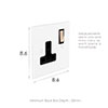13amp 1 Gang Socket in Primed Paintable, Bevelled, Brass Switch