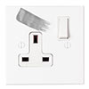 13amp 1 Gang Socket in Primed Paintable, Bevelled, White Switch