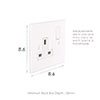 13amp 1 Gang Socket in Primed Paintable, Bevelled, White Switch
