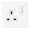 13amp 1 Gang Socket in Primed Paintable, Bevelled, White Switch