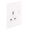13amp 1 Gang Socket in Primed Paintable, Bevelled, White Switch