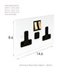13amp 2 Gang Socket USB - Port A\C in Primed Paintable, Bevelled, Brass Switches