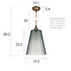 Evesham Smoked Pendant Light (ES) in Antiqued Brass