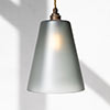 Evesham Smoked Pendant Light (ES) in Antiqued Brass